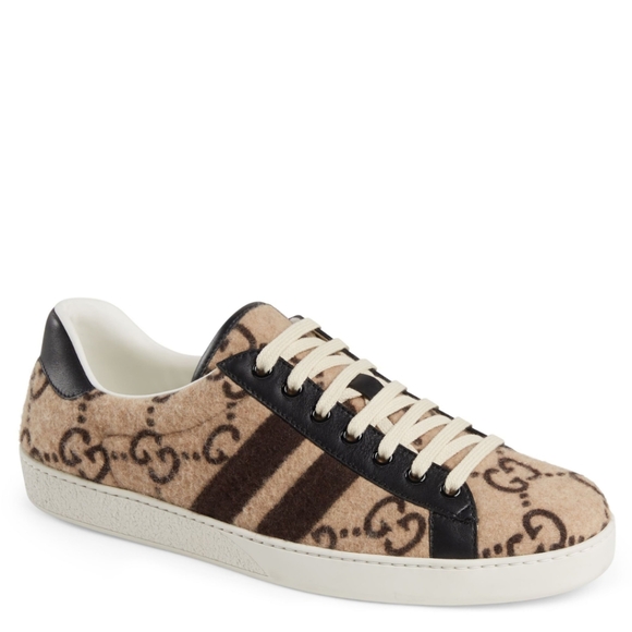 Gucci Other - New Gucci Ace GG Wool Lace-Up Sneakers size 8.5